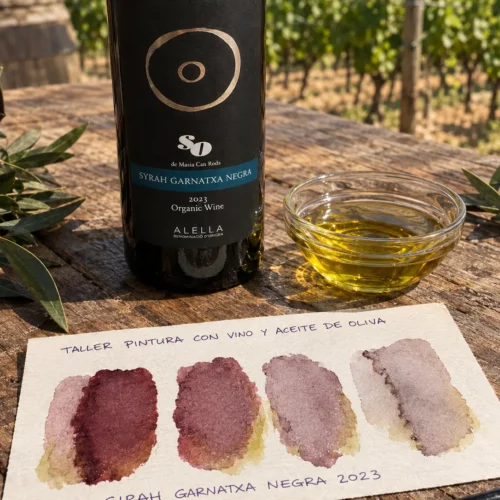 taller pintura amb vi i oli oliva - celler can roda